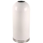 WITT Metal Open Top Dome Indoor Trash Receptacle - 15 gallon, White